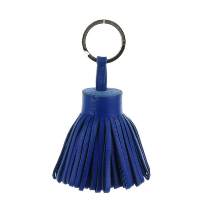 Hermes Lambskin Carmen Tassel Key Holder Bleu Electrique 1 of 4
