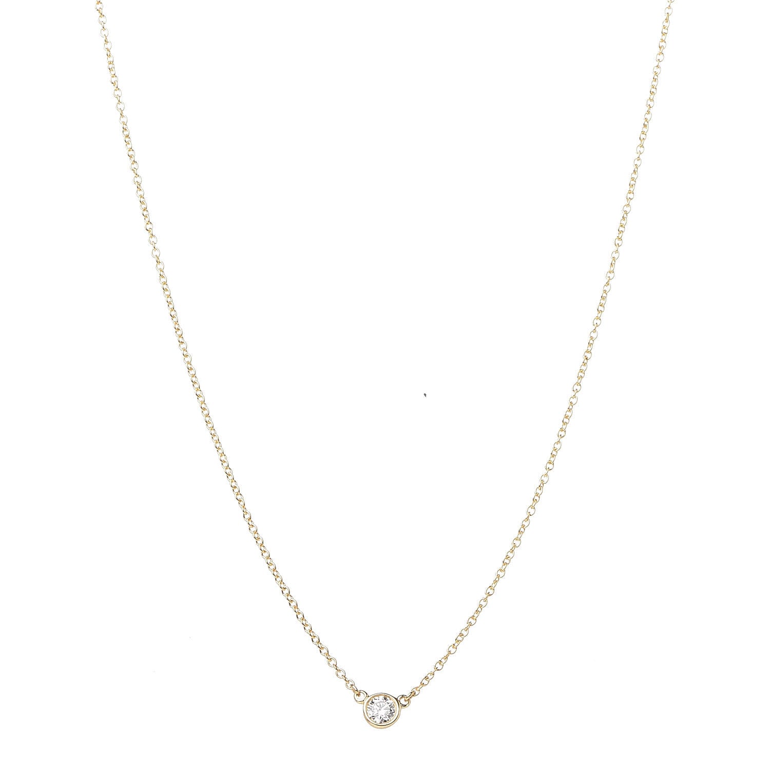 Tiffany 18K Yellow Gold Diamond .14ct Elsa Peretti Diamonds by the Yard Pendant Necklace 4 of 6