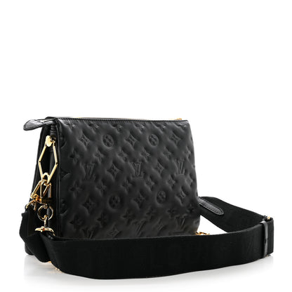 Louis Vuitton Lambskin Embossed Monogram Coussin PM Black 3 of 10