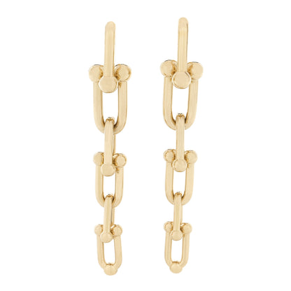 Tiffany 18K Yellow Gold HardWear Graduated Link Earrings 1 of 5