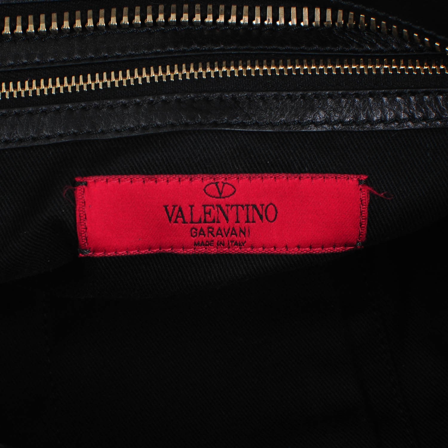 Valentino Garavani Vitello Rockstud Double Handle Tote Black 6 of 7