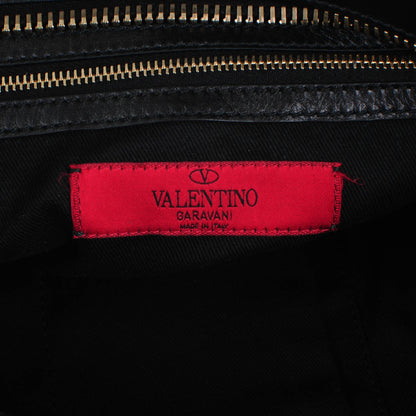 Valentino Garavani Vitello Rockstud Double Handle Tote Black 6 of 7