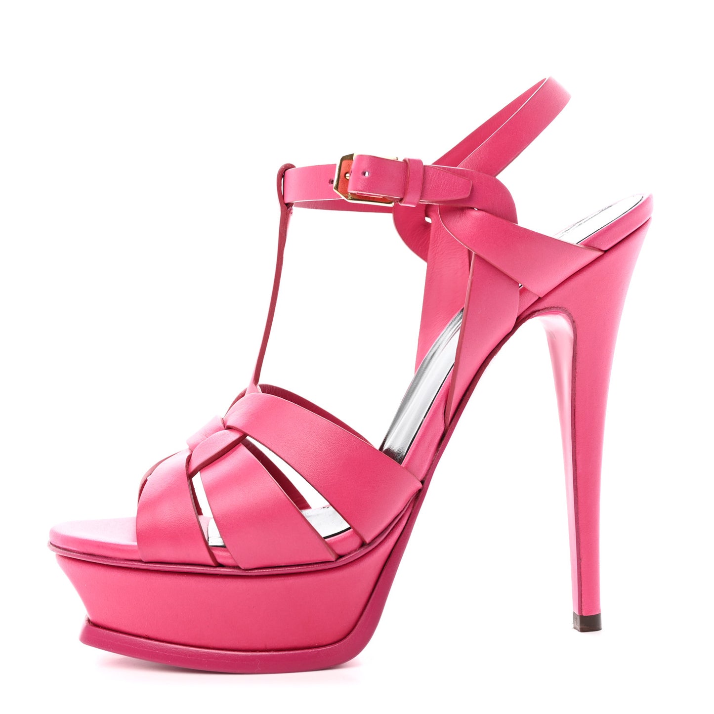 Calfskin Tribute 105 Platform Sandals 38 Fuchsia