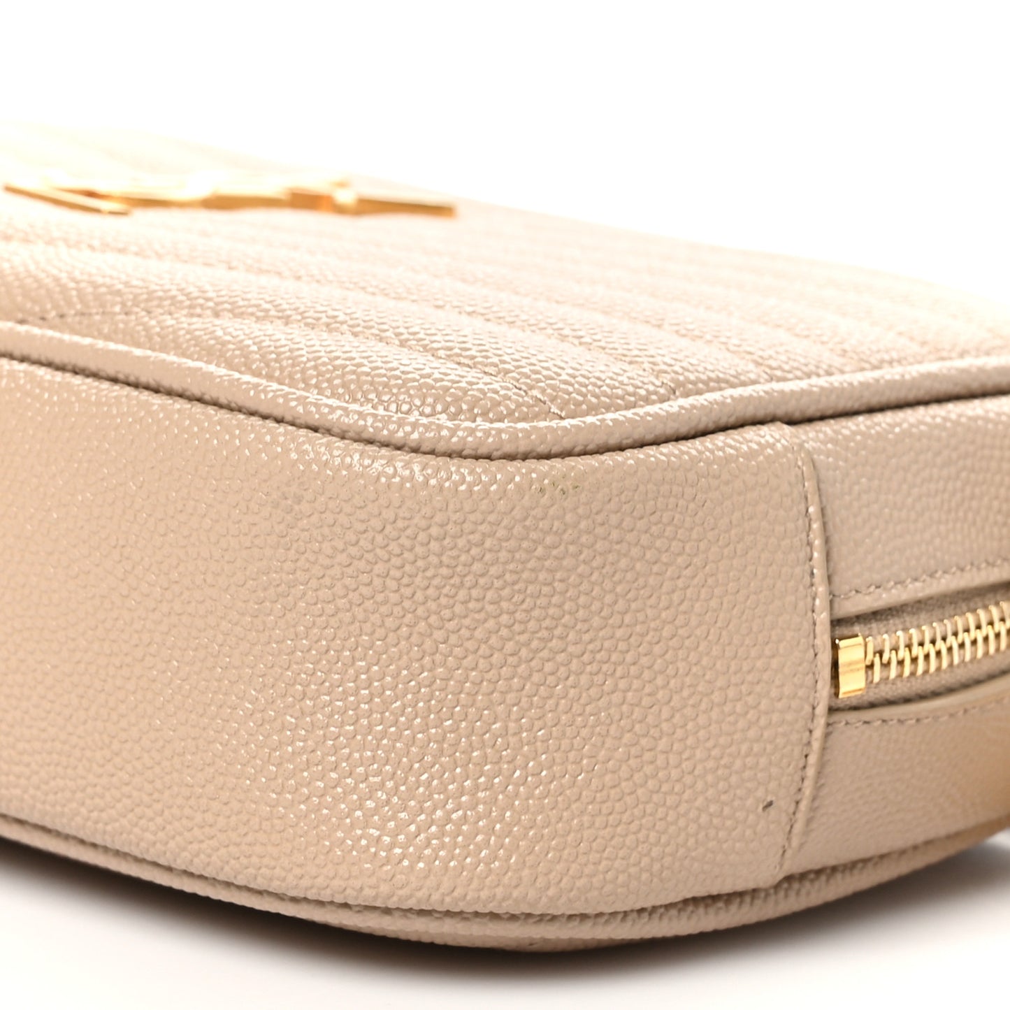 Grain De Poudre Matelasse Monogram Mini Lou Camera Bag Dark Beige