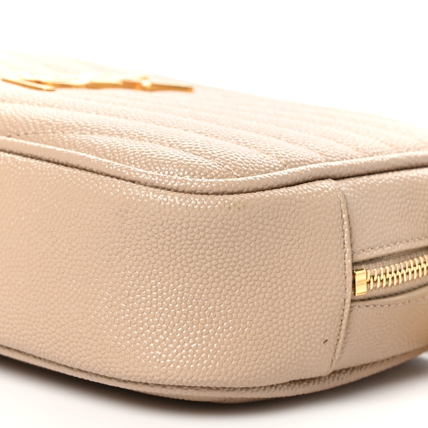 Saint Laurent Grain De Poudre Matelasse Monogram Mini Lou Camera Bag Dark Beige 10 of 10