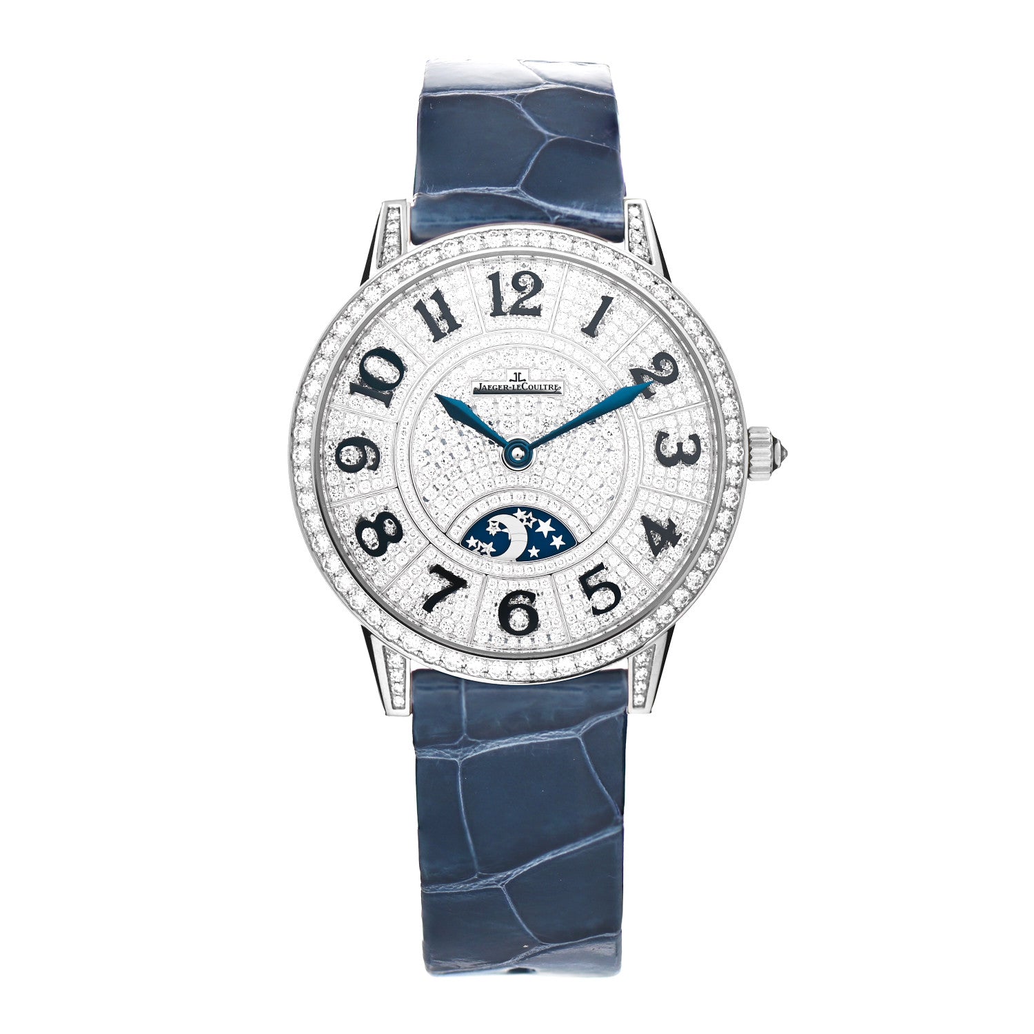 Jaeger-LeCoultre 18K White Gold Alligator Diamond Pave 36mm Rendez-Vous Classic Day & Night Automatic Watch Q3433407 1 of 5