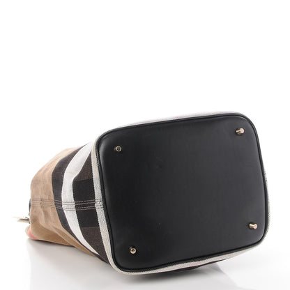 Burberry Canvas Mega Check Medium Susanna Hobo Black 5 of 10