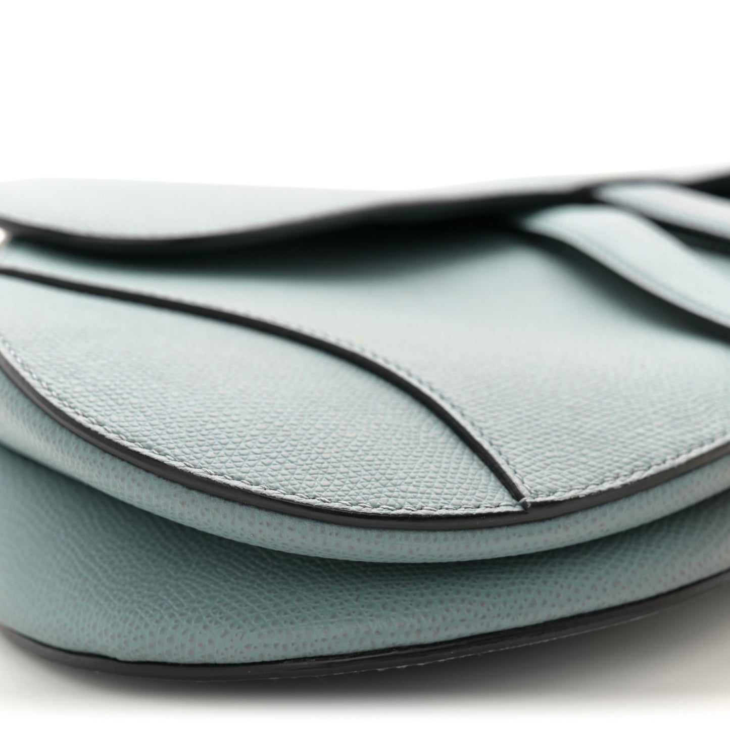 Grained Calfskin Saddle Bag Sky Blue