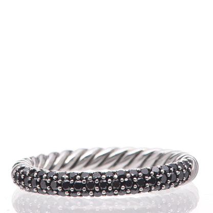 David Yurman Sterling Silver Black Diamond Petite Pavé Band 54 7 1 of 6