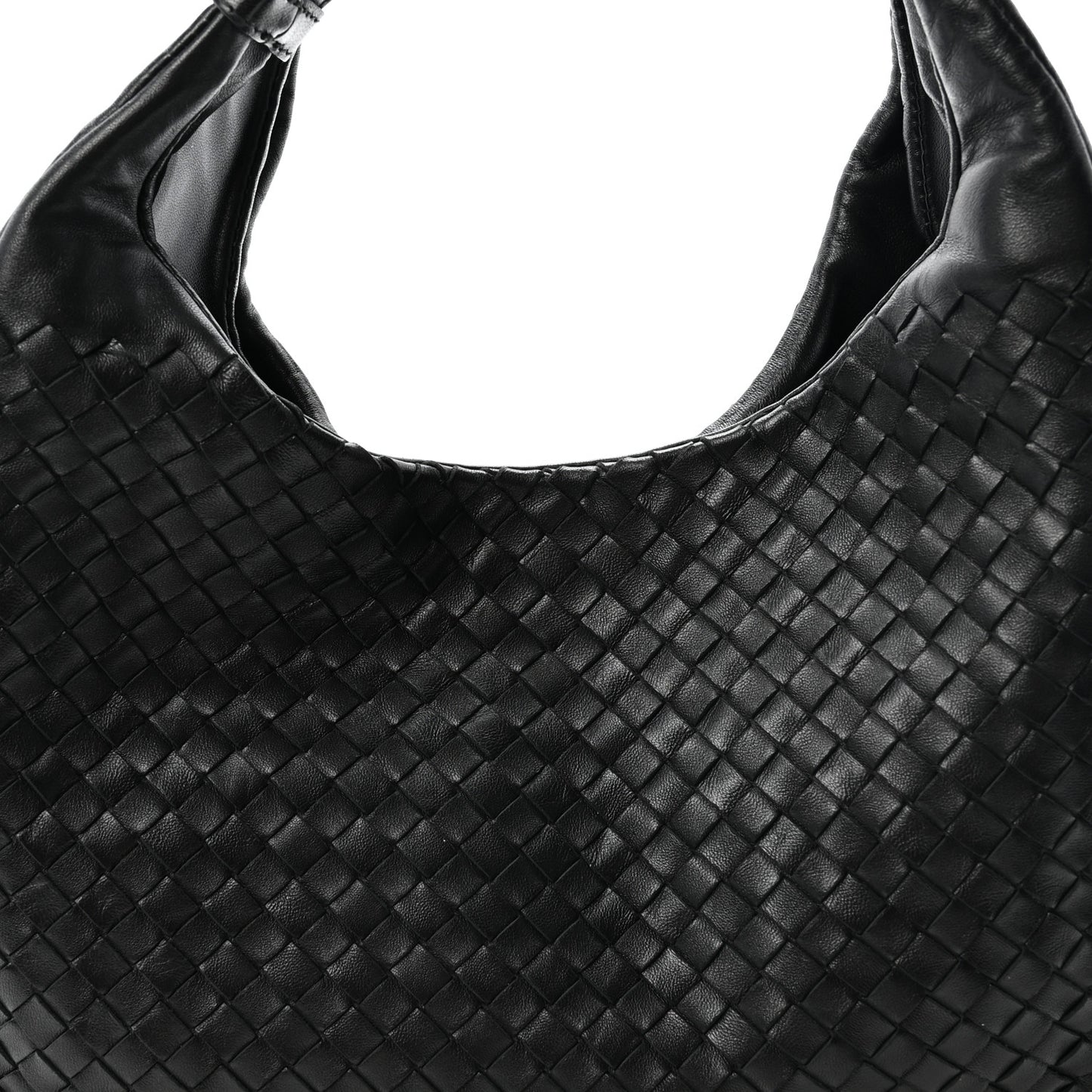 Nappa Intrecciato Medium Campana Shoulder Bag Black