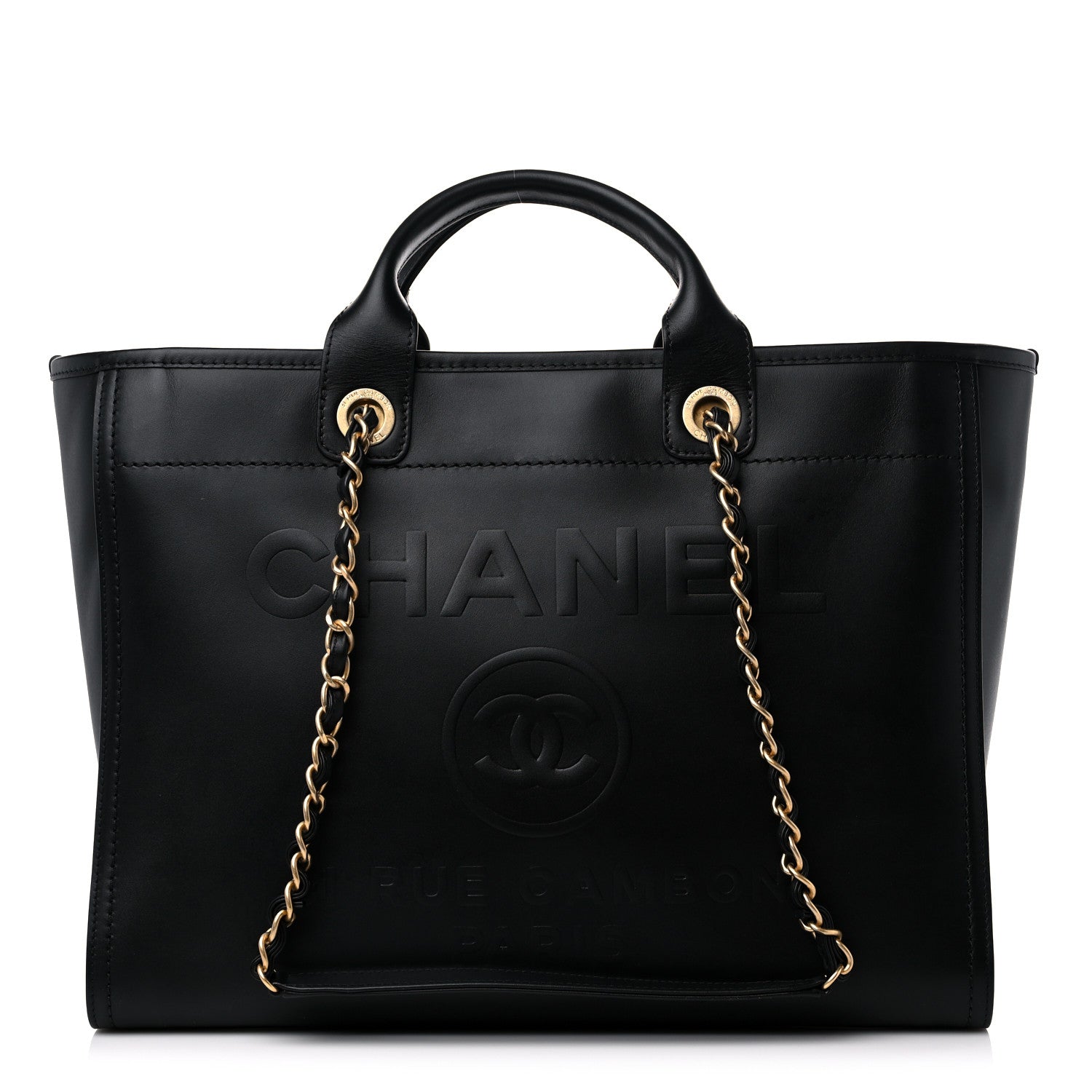 Chanel Calfskin Medium Deauville Tote Black 1 of 9