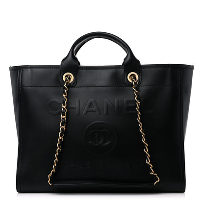 Chanel Calfskin Medium Deauville Tote Black 1 of 9