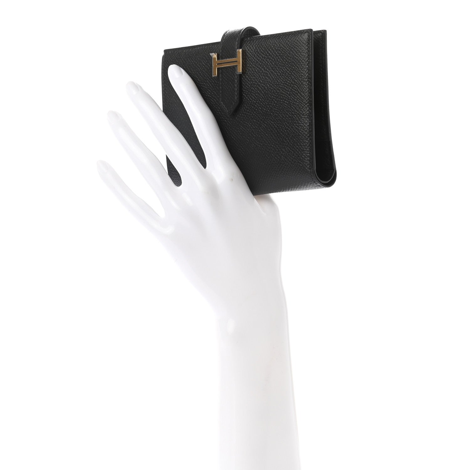 Hermes Epsom Bearn Compact Wallet Black 2 of 7