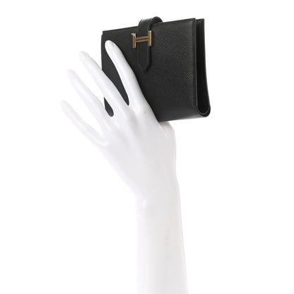 Hermes Epsom Bearn Compact Wallet Black 2 of 7