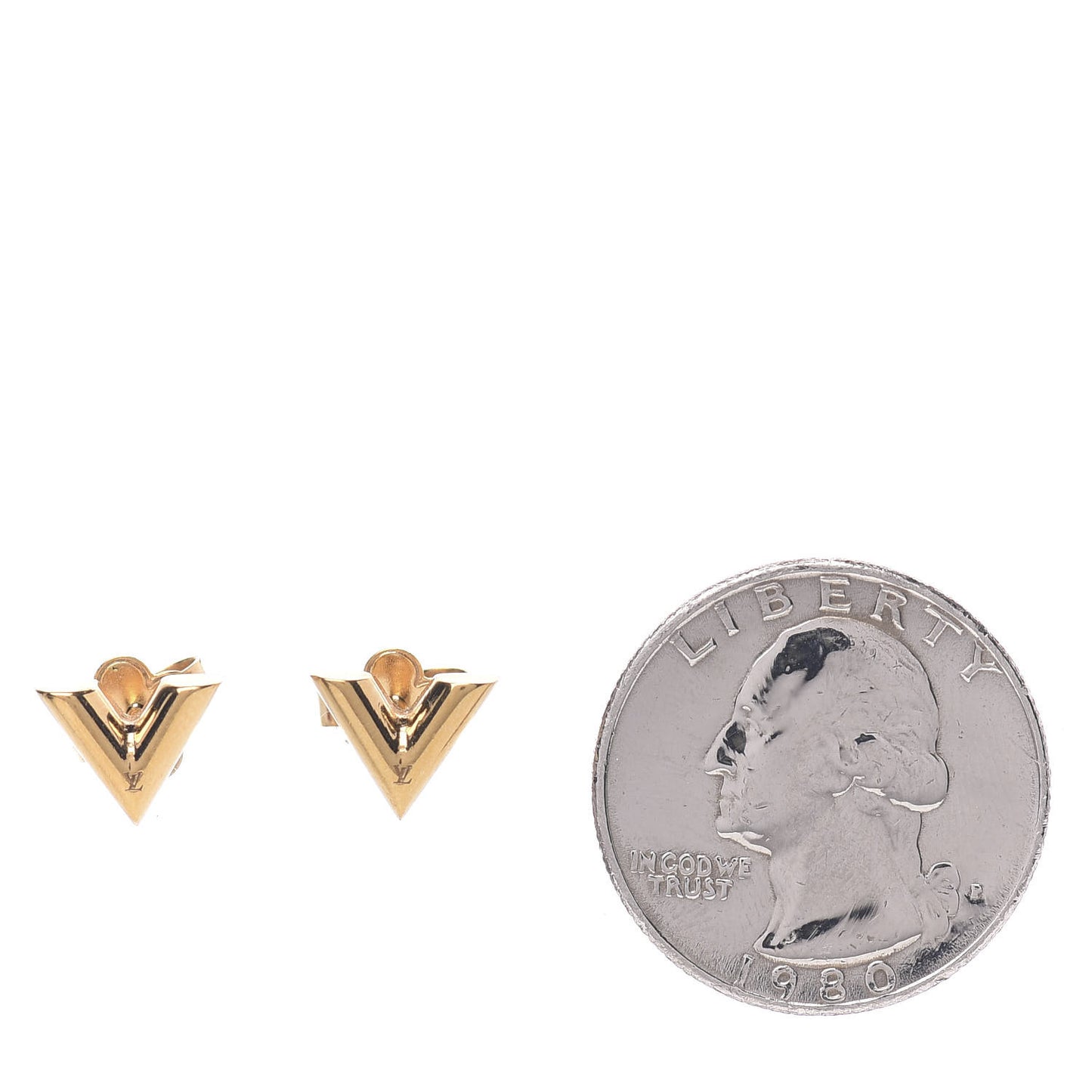 Brass Essential V Stud Earrings Gold