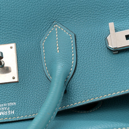 Hermes Taurillon Clemence Birkin 35 Blue Jean 17 of 20