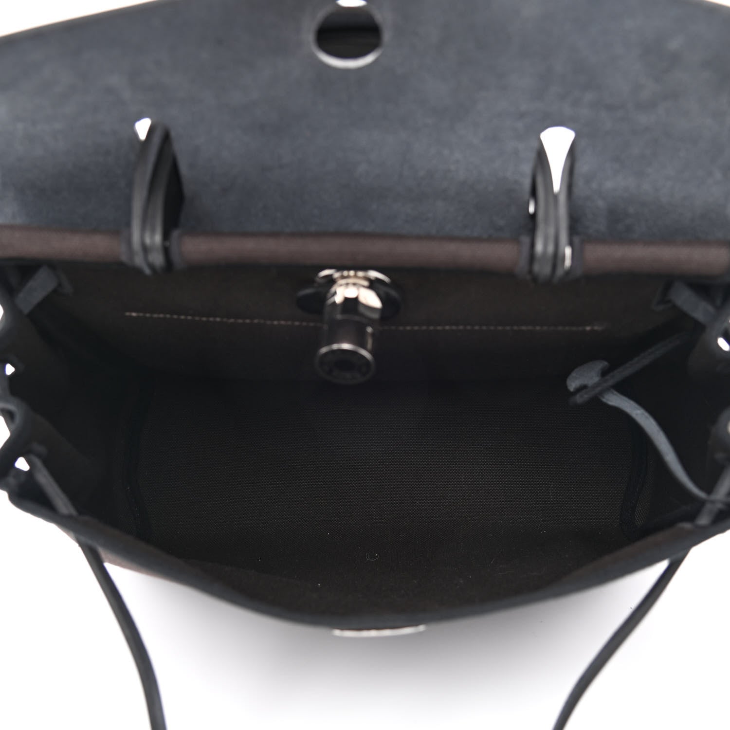Hermes Toile Militaire Vache Hunter Laque Herbag Zip Retourne PM 31 Ebene Black 6 of 14