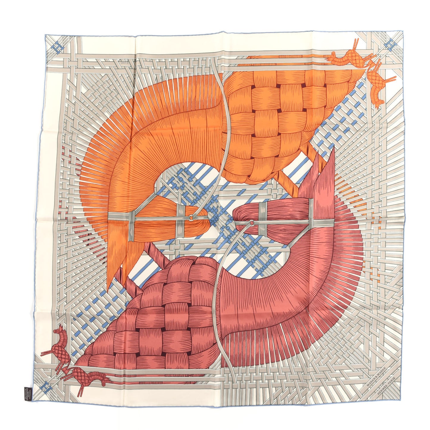 Silk Masan & Masan Scarf 90 Grege Potiron Bois De Rose