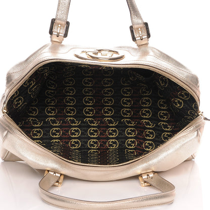 Gucci Metallic Calfskin Medium Britt Boston Gold 5 of 7