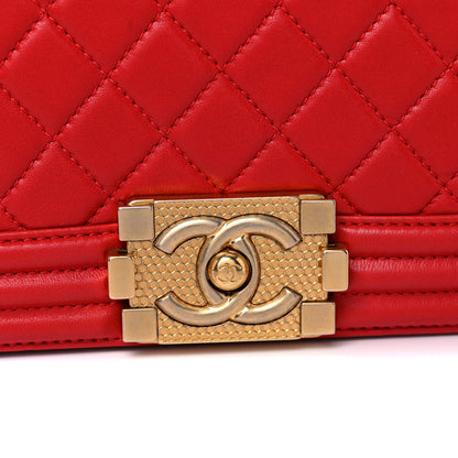 Chanel Lambskin Quilted Medium Boy Flap Red 10 of 12