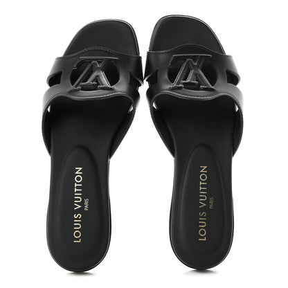 Louis Vuitton Calfskin LV Isola Flat Sandals 38 Black 2 of 9
