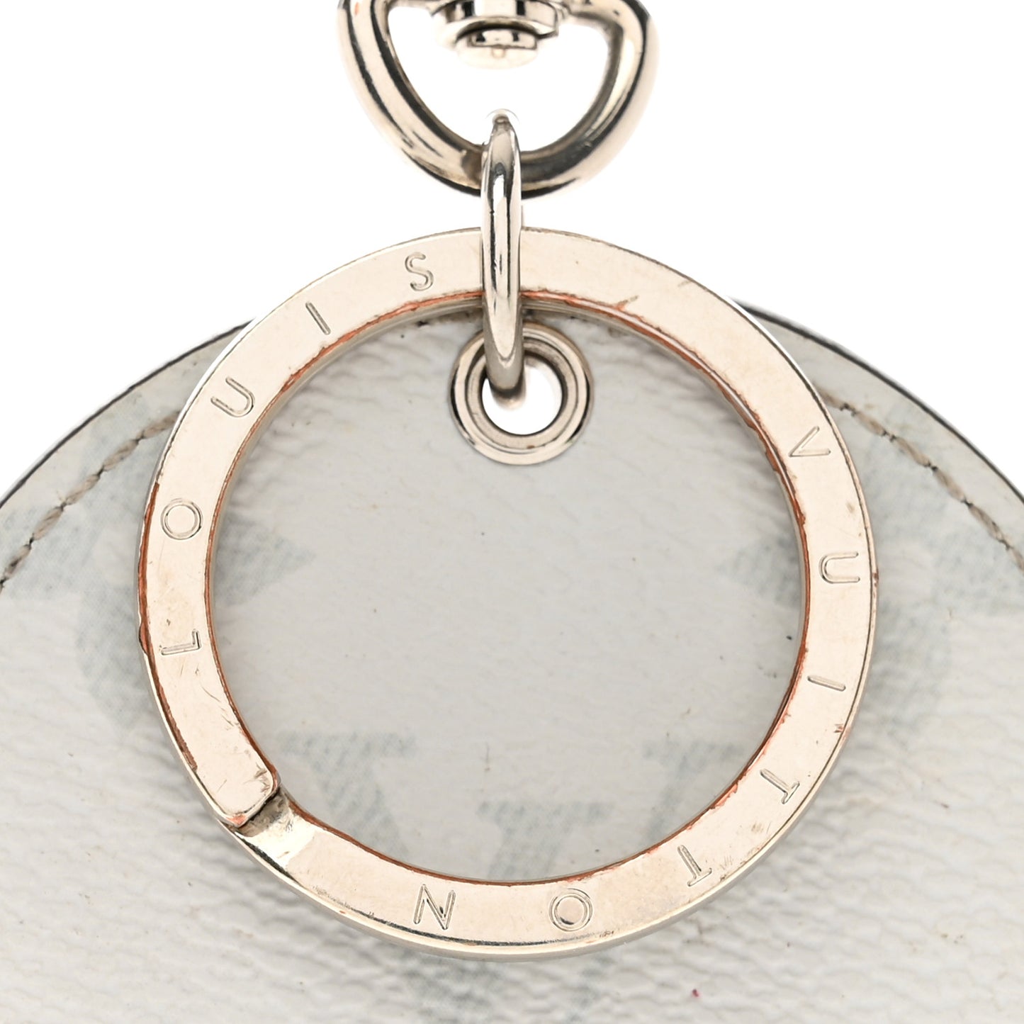 Monogram Porte Cle Logo Bag Charm Key Ring White