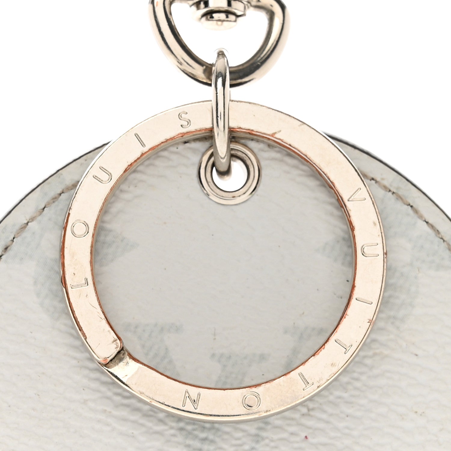 Louis Vuitton Monogram Porte Cle Logo Bag Charm Key Ring White 4 of 4