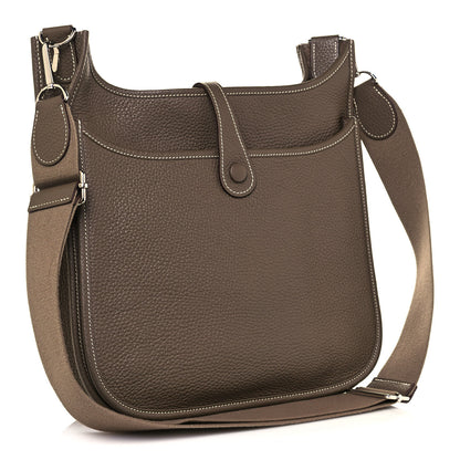 Hermes Taurillon Clemence Evelyne III PM Etoupe 2 of 11