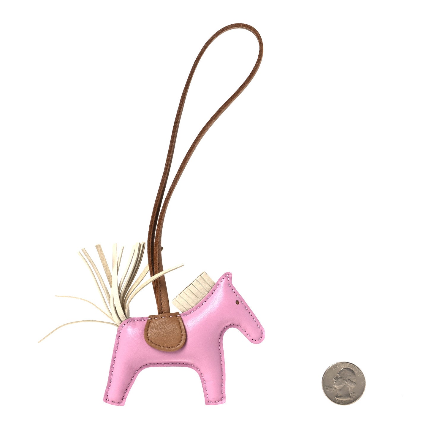 Milo Lambskin Grigri Rodeo Horse Bag Charm PM Mauve Sylvestre Craie Chai