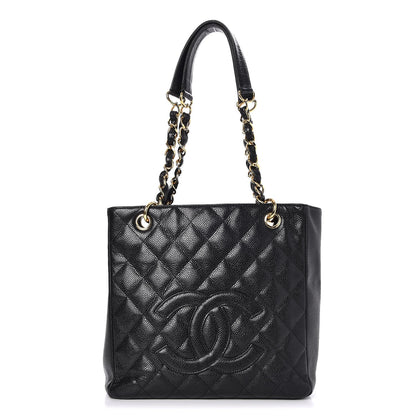 Chanel Caviar Quilted Petit Shopping Tote PST Black 1 of 7