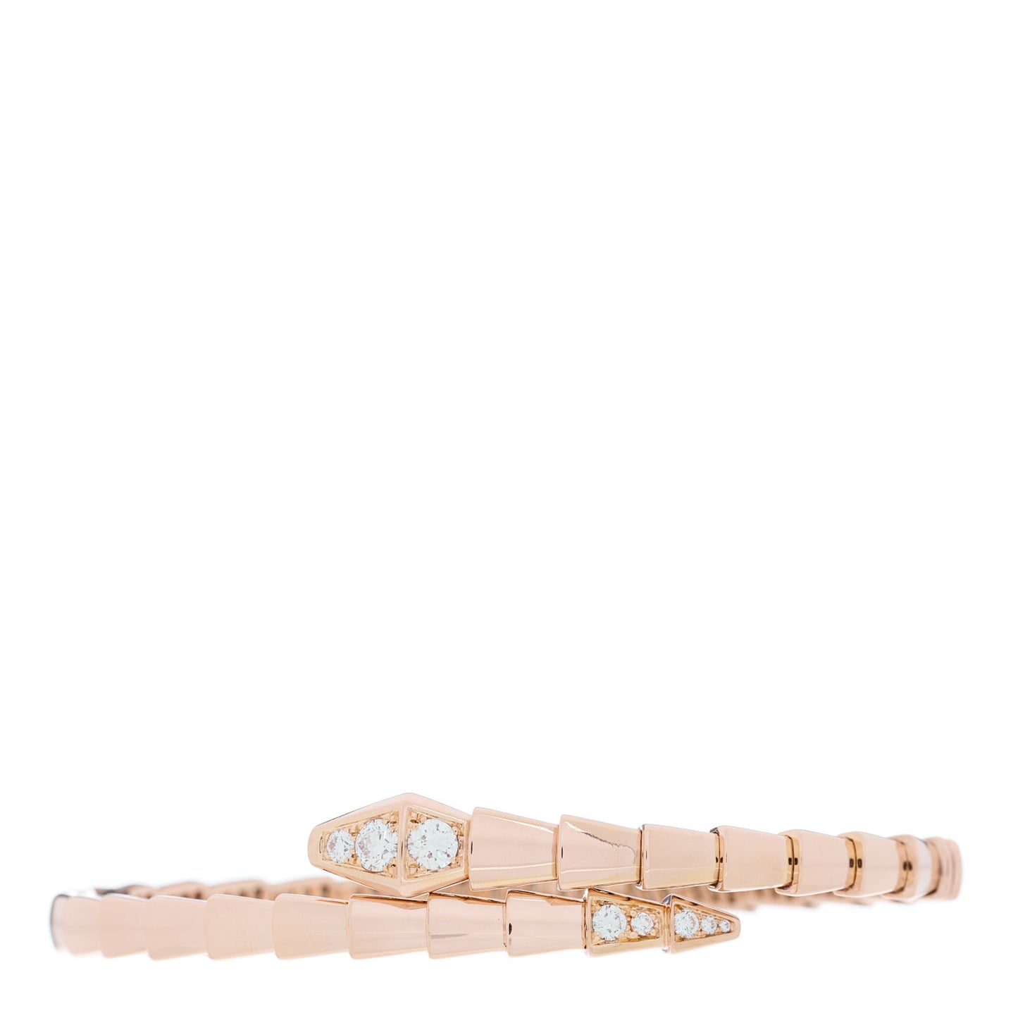 18K Rose Gold Diamond Serpenti Viper Bracelet M