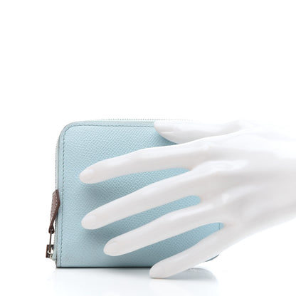 Hermes Epsom Silk'in Compact Wallet Bleu Zephyr 2 of 8