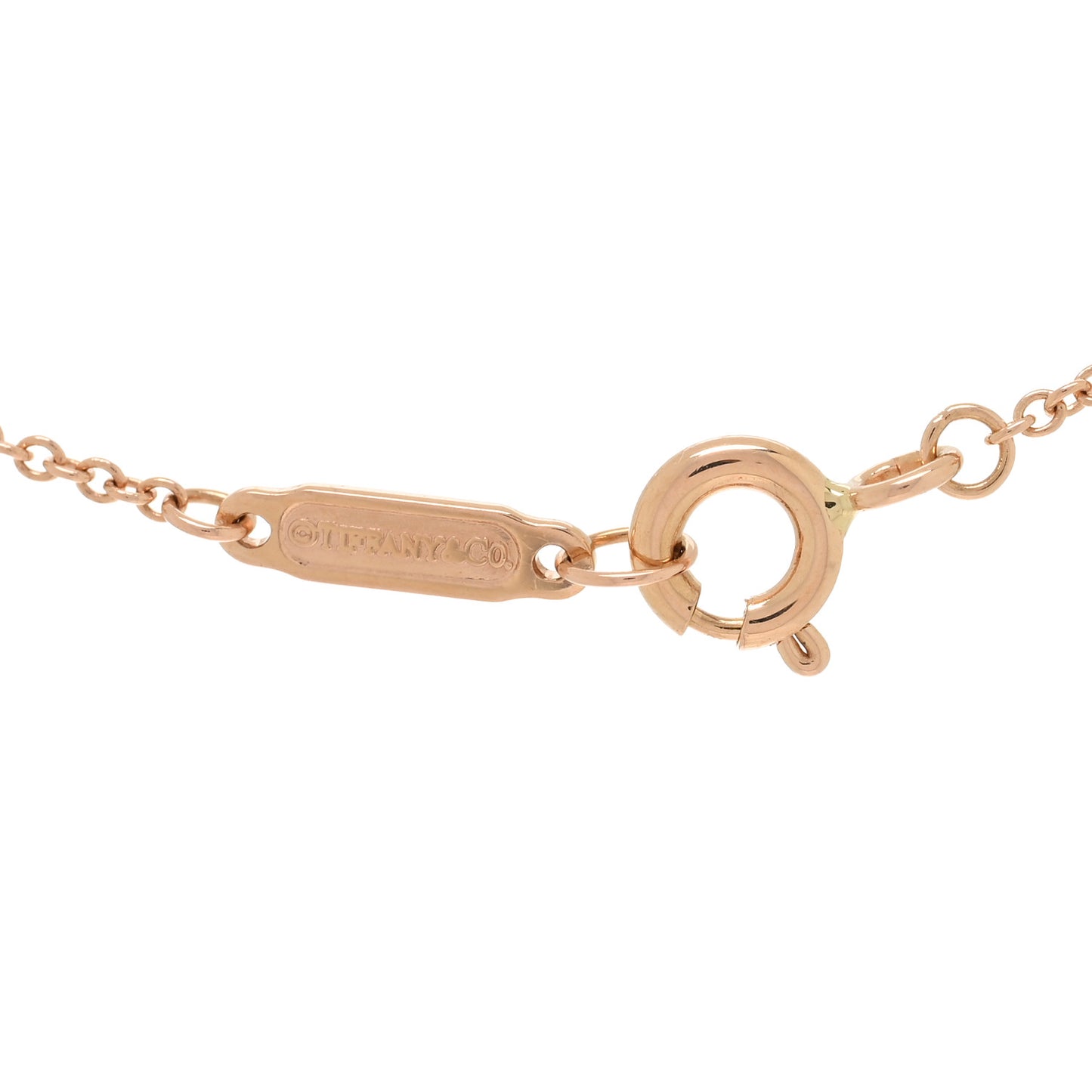 18K Rose Gold Diamond Small T Smile Pendant Necklace