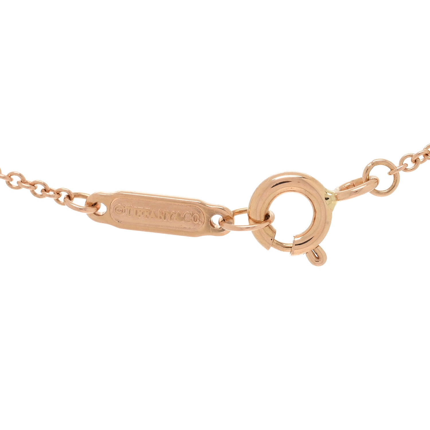 Tiffany 18K Rose Gold Diamond Small T Smile Pendant Necklace 4 of 5