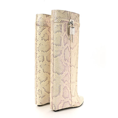 Givenchy Snakeskin Shark Lock Pant Boots 39 Natural Biege 5 of 9
