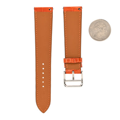 Hermes Shiny Alligator Single Tour Watch Strap Orange 2 of 4