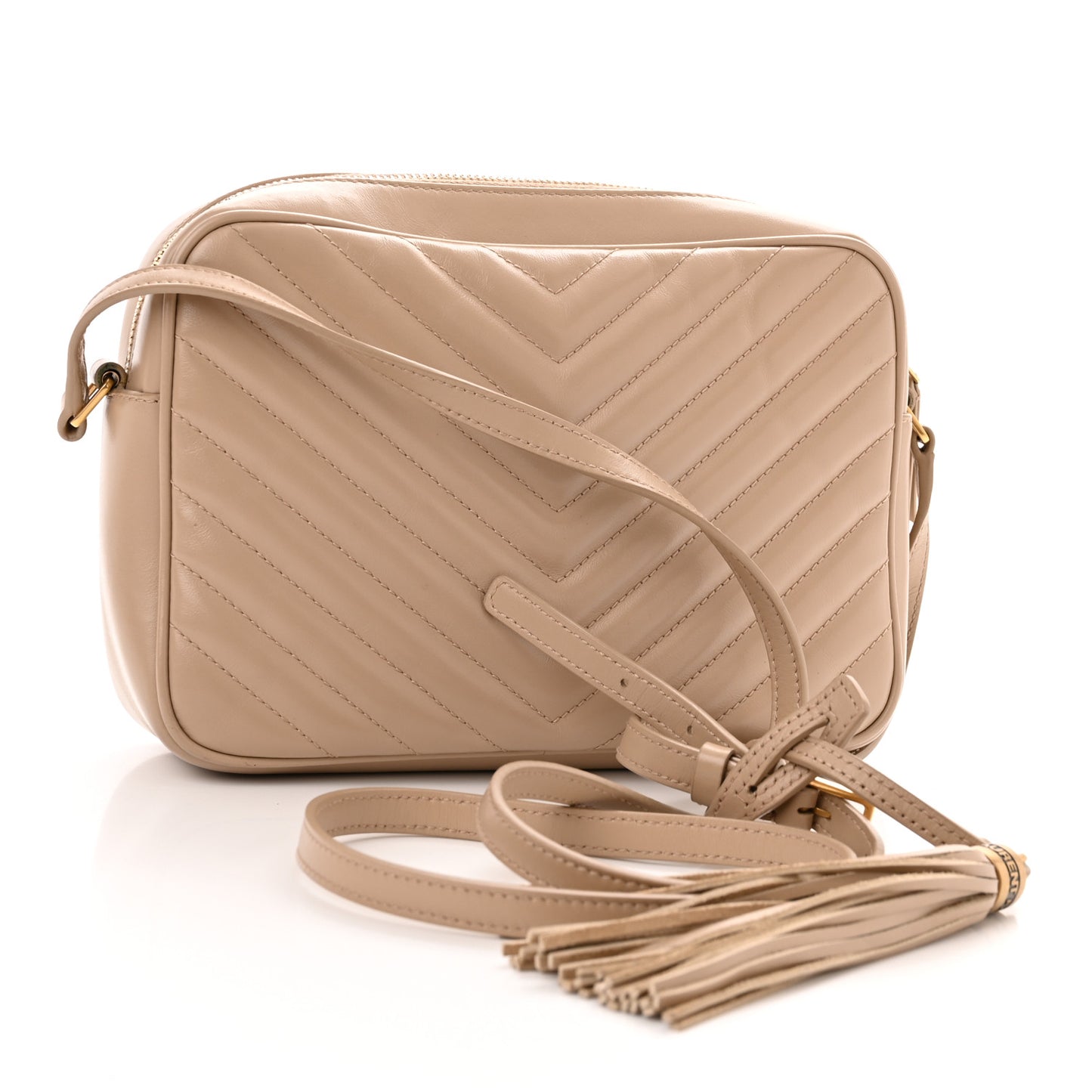 Calfskin Matelasse Monogram Lou Camera Bag Dark Beige
