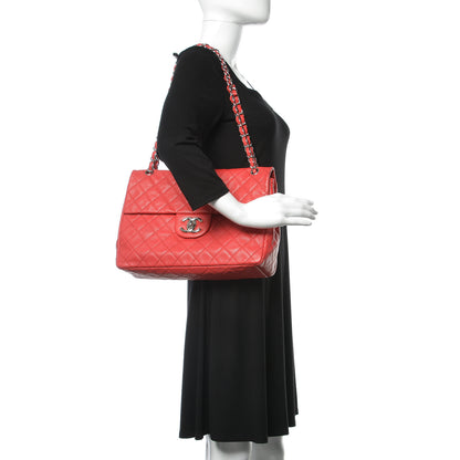 Chanel Washed Caviar Quilted Maxi Single Flap Fuchsia 2 of 9