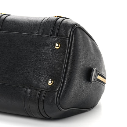 MCM Grained Calfskin Studded Boston Bag Black 6 of 11
