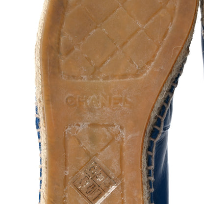 Chanel Lambskin CC Espadrilles 38 Blue 6 of 8