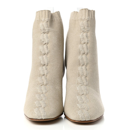 Hermes Knit Calfskin Volver 60 Ankle Boots 38 Nocciola 2 of 8