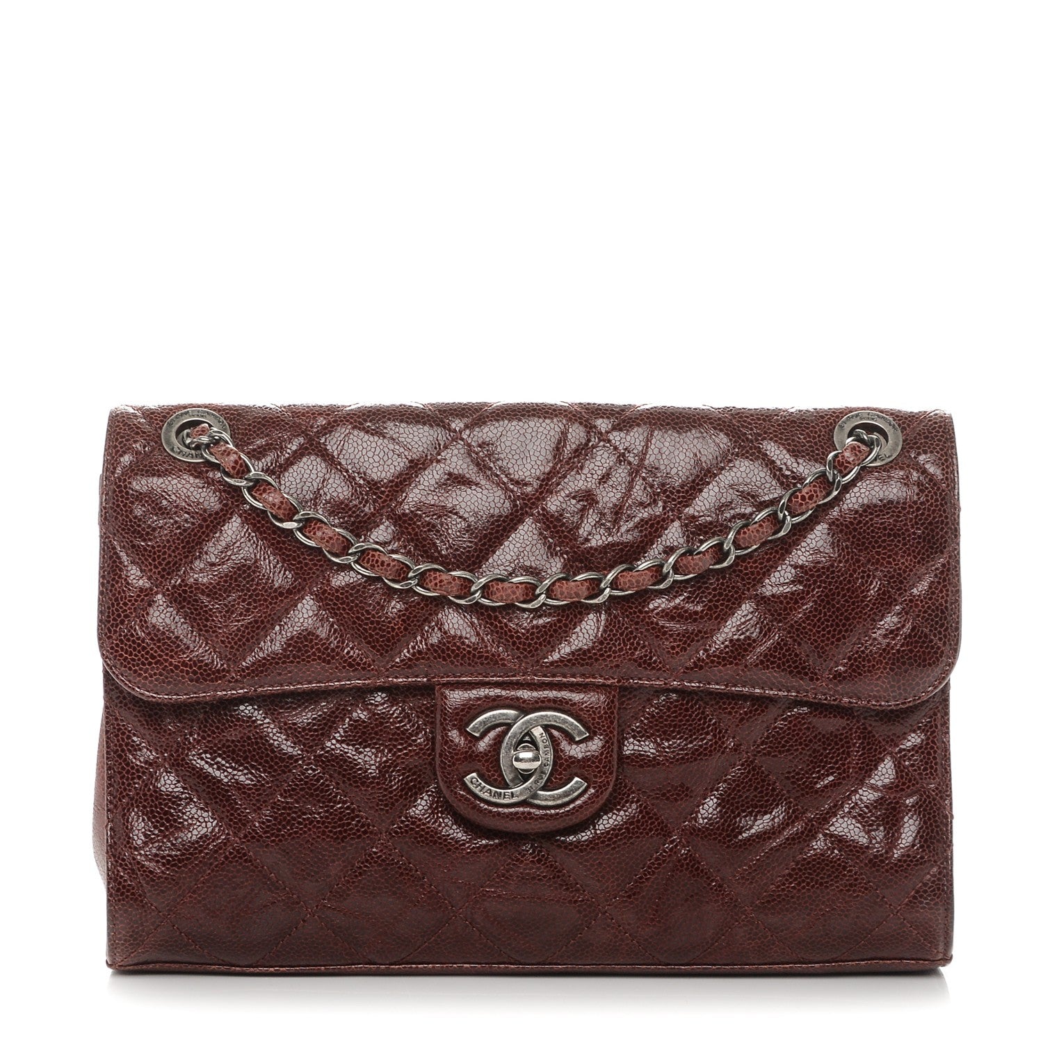 Chanel Crumpled Grained Calfskin Medium CC Crave Flap Bordeaux 1 of 7