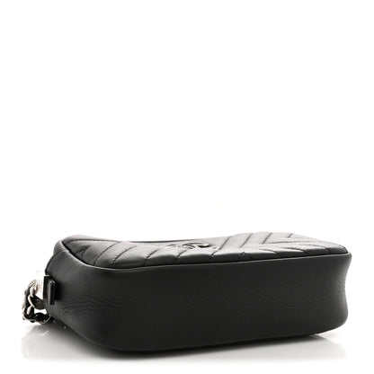 Chanel Calfskin Diagonal Chevron Quilted Tassel Camera Case Black 4 of 10