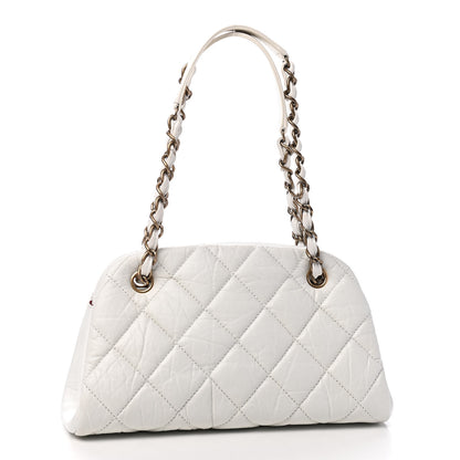 Chanel Aged Calfskin Small Just Mademoiselle Bowling Bag White 3 of 10