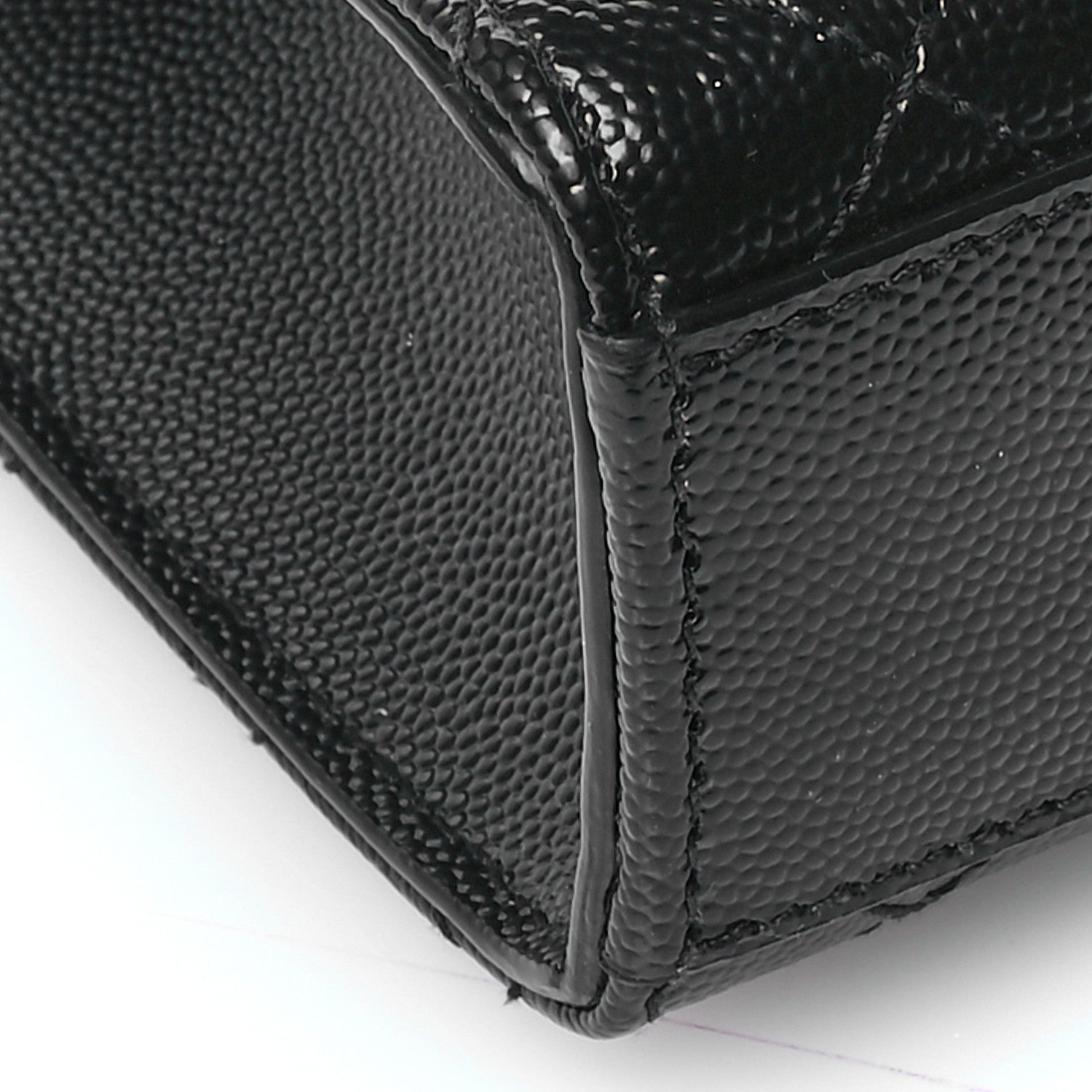 Saint Laurent Grain De Poudre Textured Mixed Matelasse Triquilt Medium Monogram Satchel Black 9 of 11