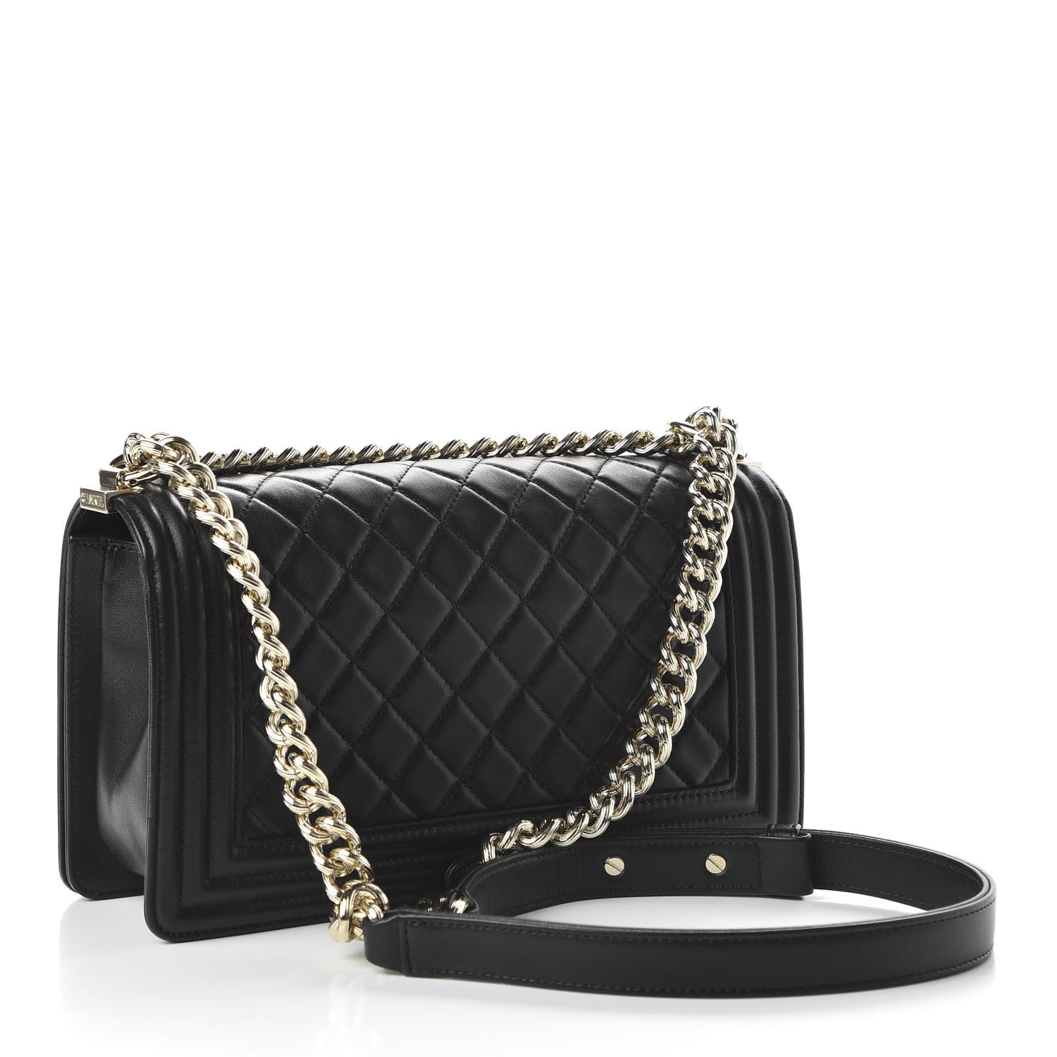 Chanel Lambskin Quilted Medium Boy Flap Black 3 of 10
