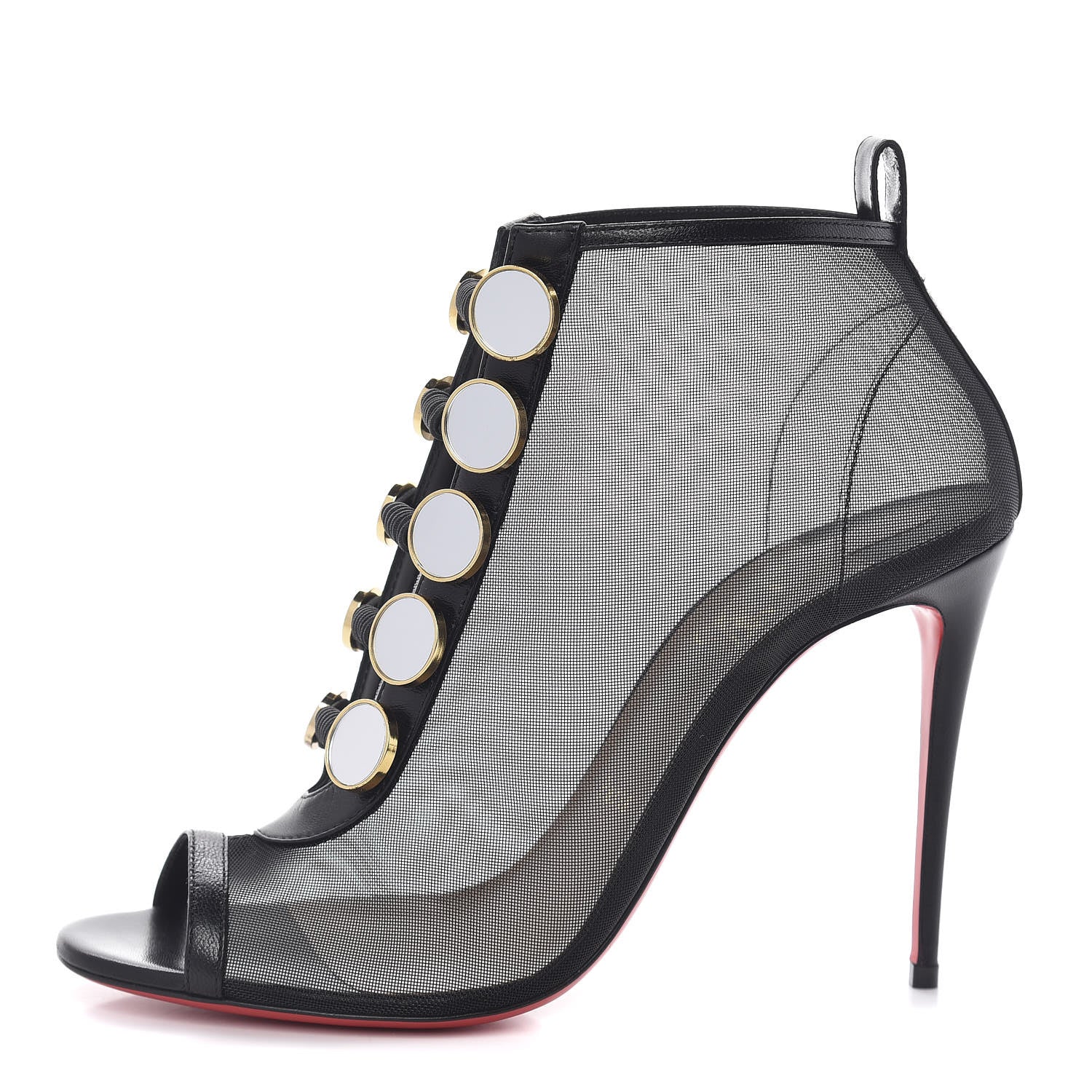 Christian Louboutin Mesh Nappa Marikate 100 Ankle Boots 38.5 Black 1 of 9