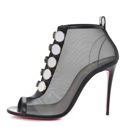 Christian Louboutin Mesh Nappa Marikate 100 Ankle Boots 38.5 Black 1 of 9