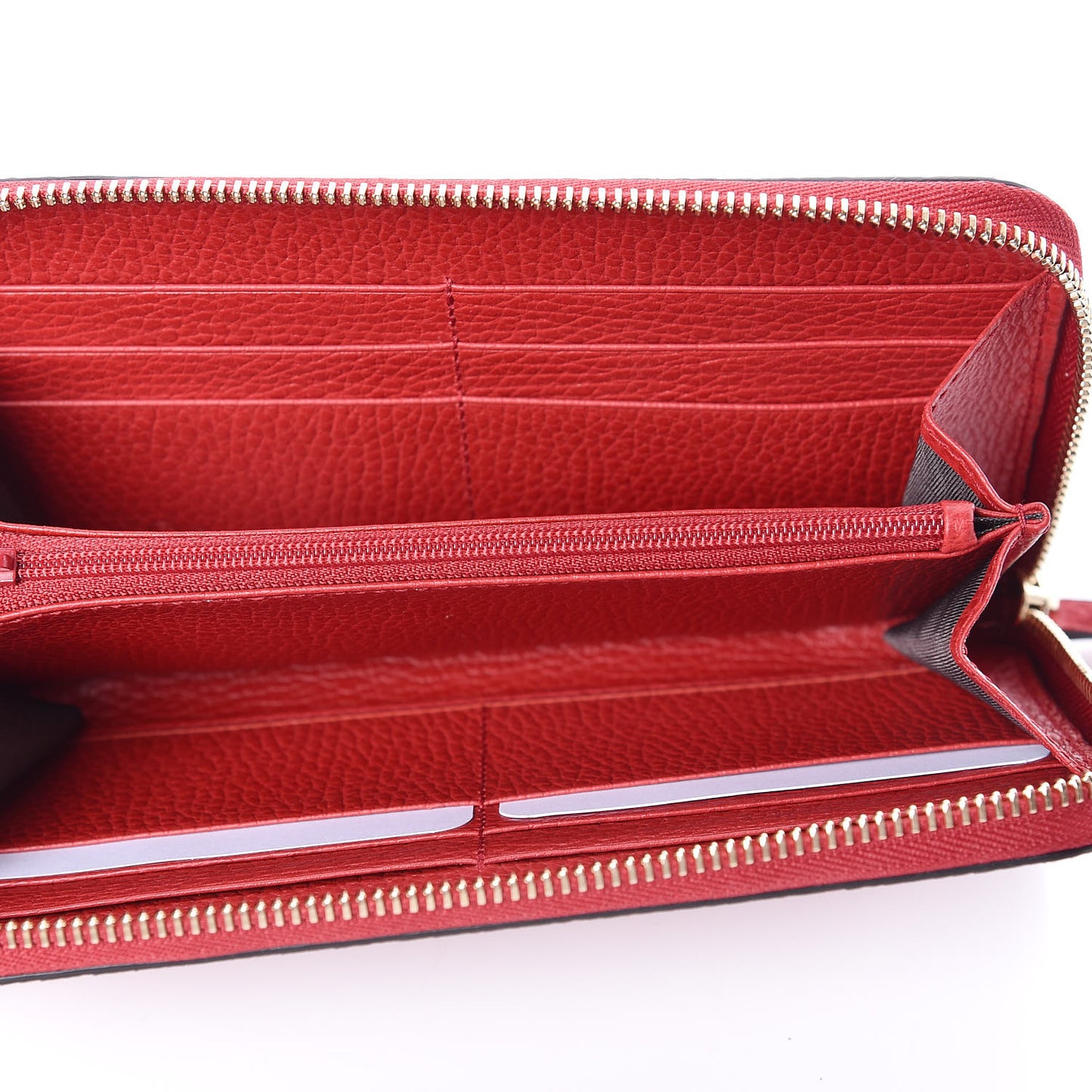 Dollar Calfskin GG Zip Around Wallet Red