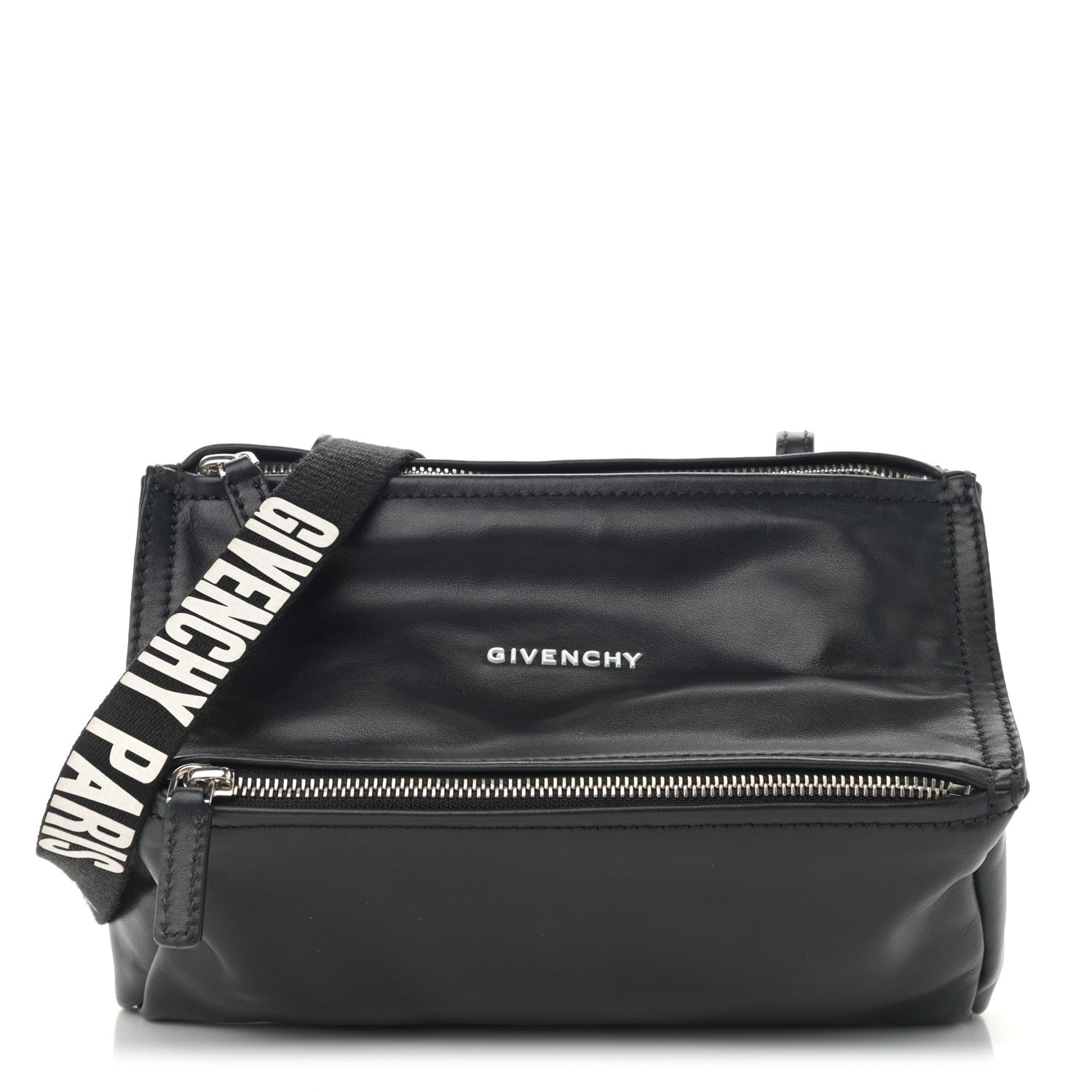Givenchy Calfskin Mini Pandora Logo Strap Black 1 of 9